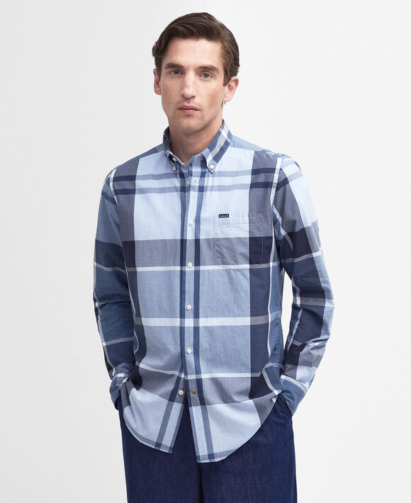 Barbour Harris Tailored Shirt: Berwick Blue Tartan