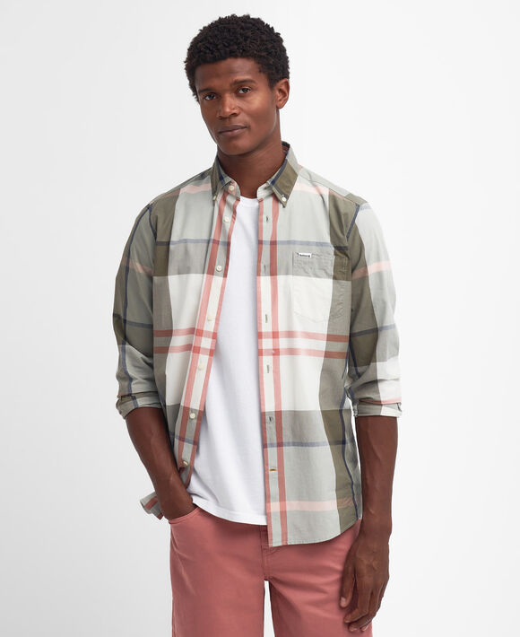 Barbour Harris Tailored Shirt: Glenmore Olive