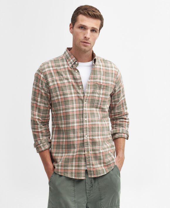 Barbour Mowbray Tailored Shirt: Olive