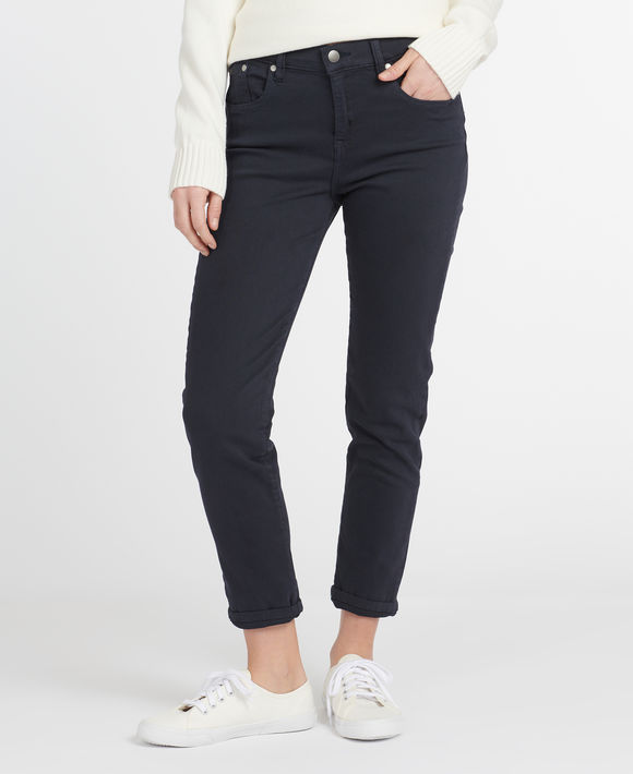 Barbour Essential Slim Trousers: Navy