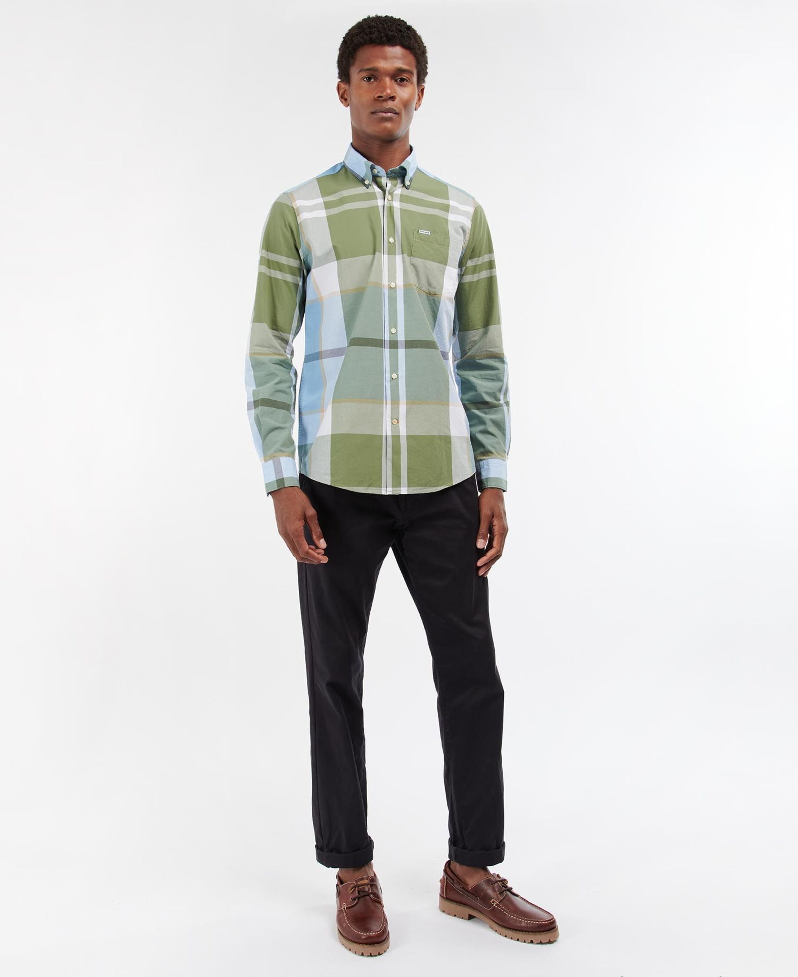 Barbour Harris Tailored Shirt: Washed Olive