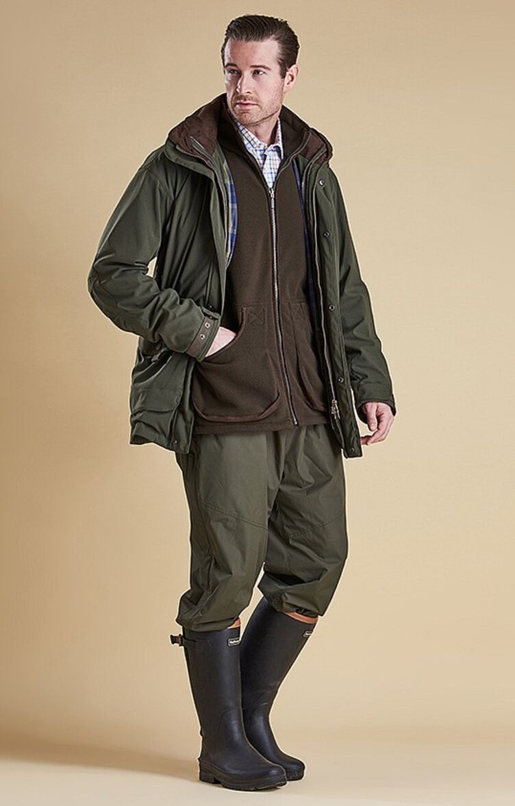 Barbour Dunnock Waterproof Trousers-Forest