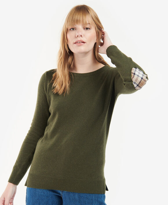 Barbour Pendle Crew Knit Sweater: Warm Olive