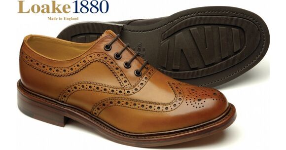 Loake Edward Brogue Shoes:Tan