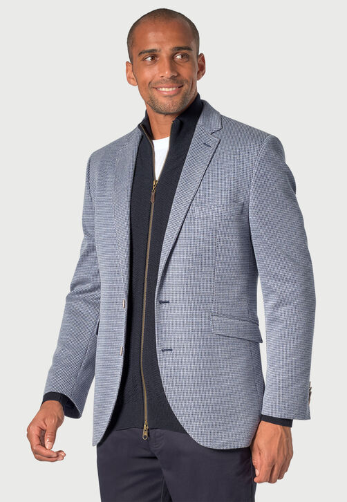 Brook Taverner Becker Puppytooth Jacket: Navy / Sky Blue