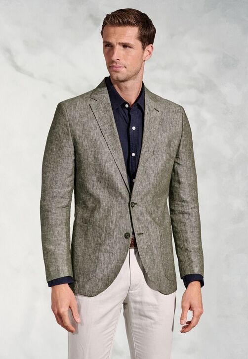 Brook Taverner Eastwood Linen Jacket: Khaki