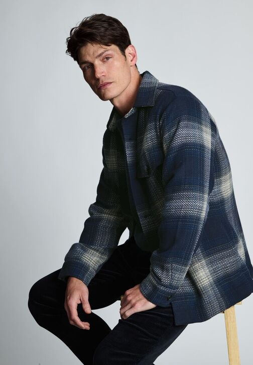 Brook Taverner Elworthy Overshirt Navy & Blue