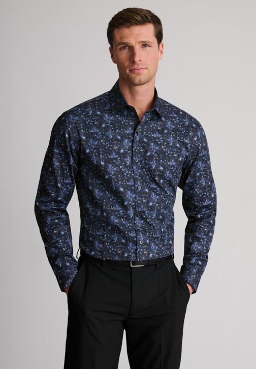 Brook Taverner Ornate Leaf Print: Midnight
