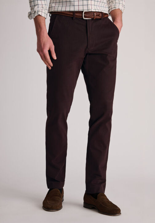 Brook Taverner Bolt Italian Find Twill Chino: Burgundy