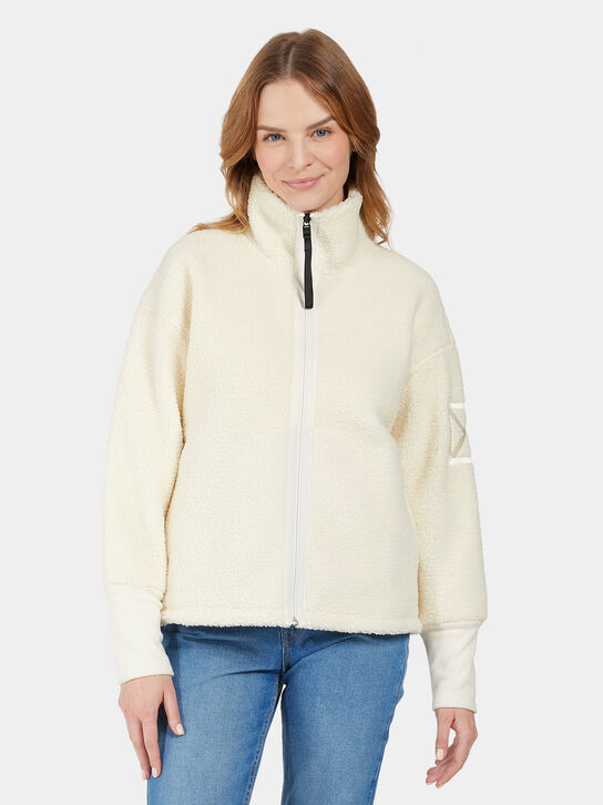 Didriksons Mella Womens Full Zip Fleece: White Foam