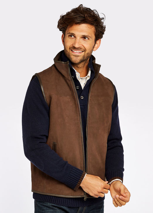 Dubarry Dunhill Leather Gilet – Walnut