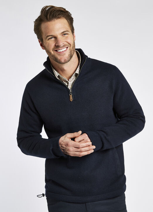 Dubarry Feeney Zip Neck Sweater: Navy
