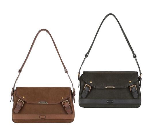 Dubarry Lismore Leather Shoulder Bag- Walnut and Black
