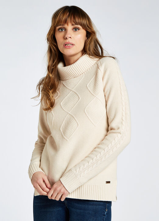 Dubarry Belleek Chunky Roll Neck: Chalk