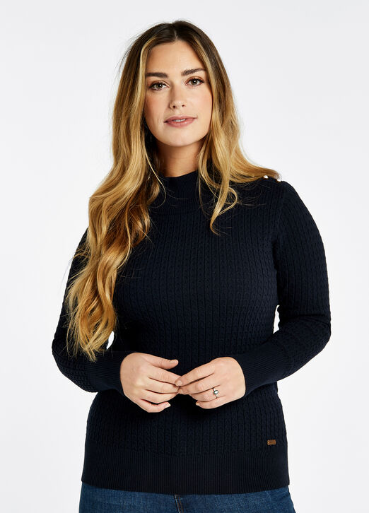 Dubarry Monkstown Cable Sweater: Navy