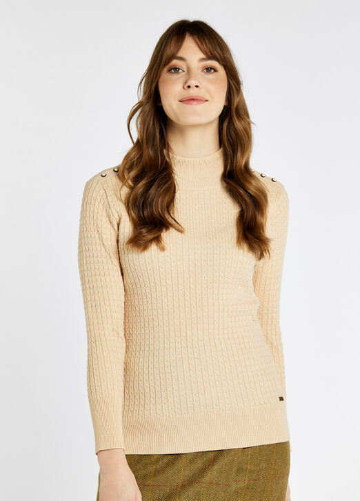 Dubarry Monkstown Cable Sweater: Oyster
