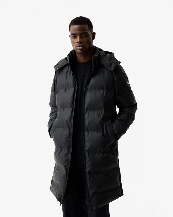 Hunter Bretton Welded Long Puffer Coat: Black
