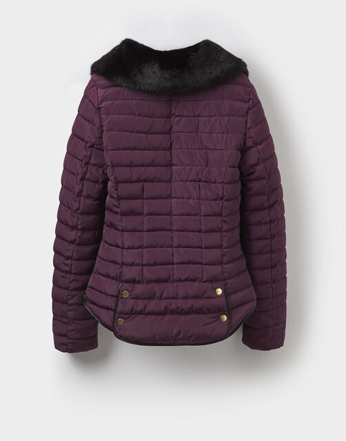 Joules Gosfield Padded Coat-Burgundy Back