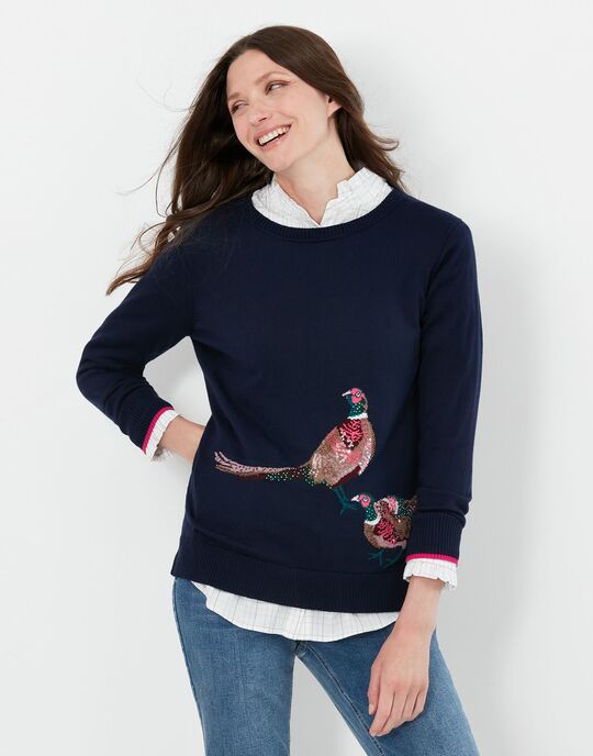 Joules Miranda Luxe Embellished Intarsia Jumper for Her