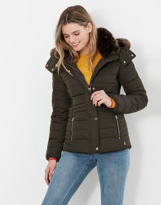 Joules Gosway Fur Trim Padded Coat for Her: Save 24%!