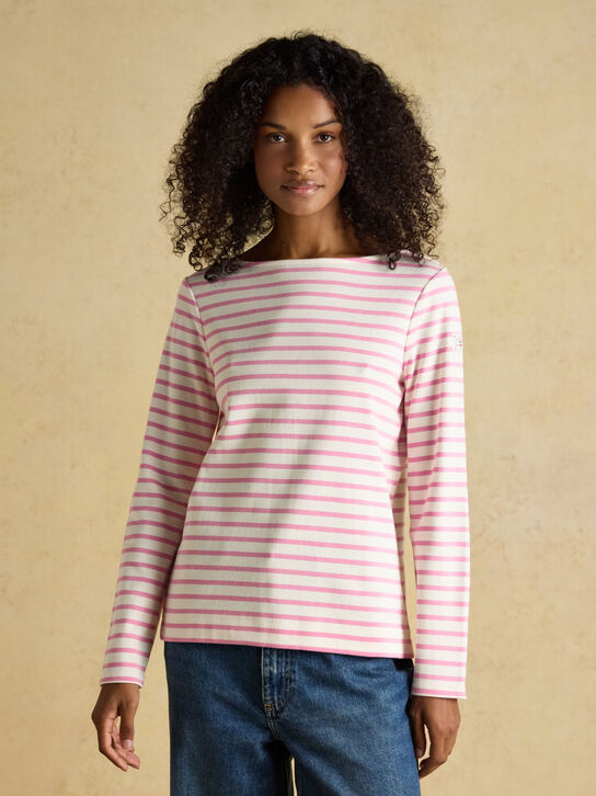 Joules Harbour Top: Pink Stripe