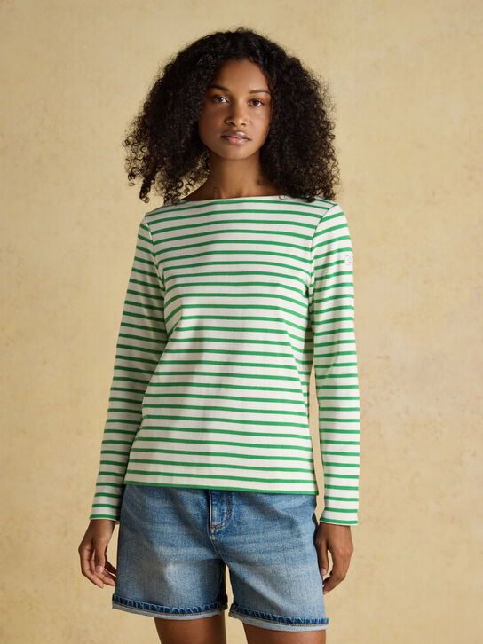 Joules Harbour Top: Green Stripe