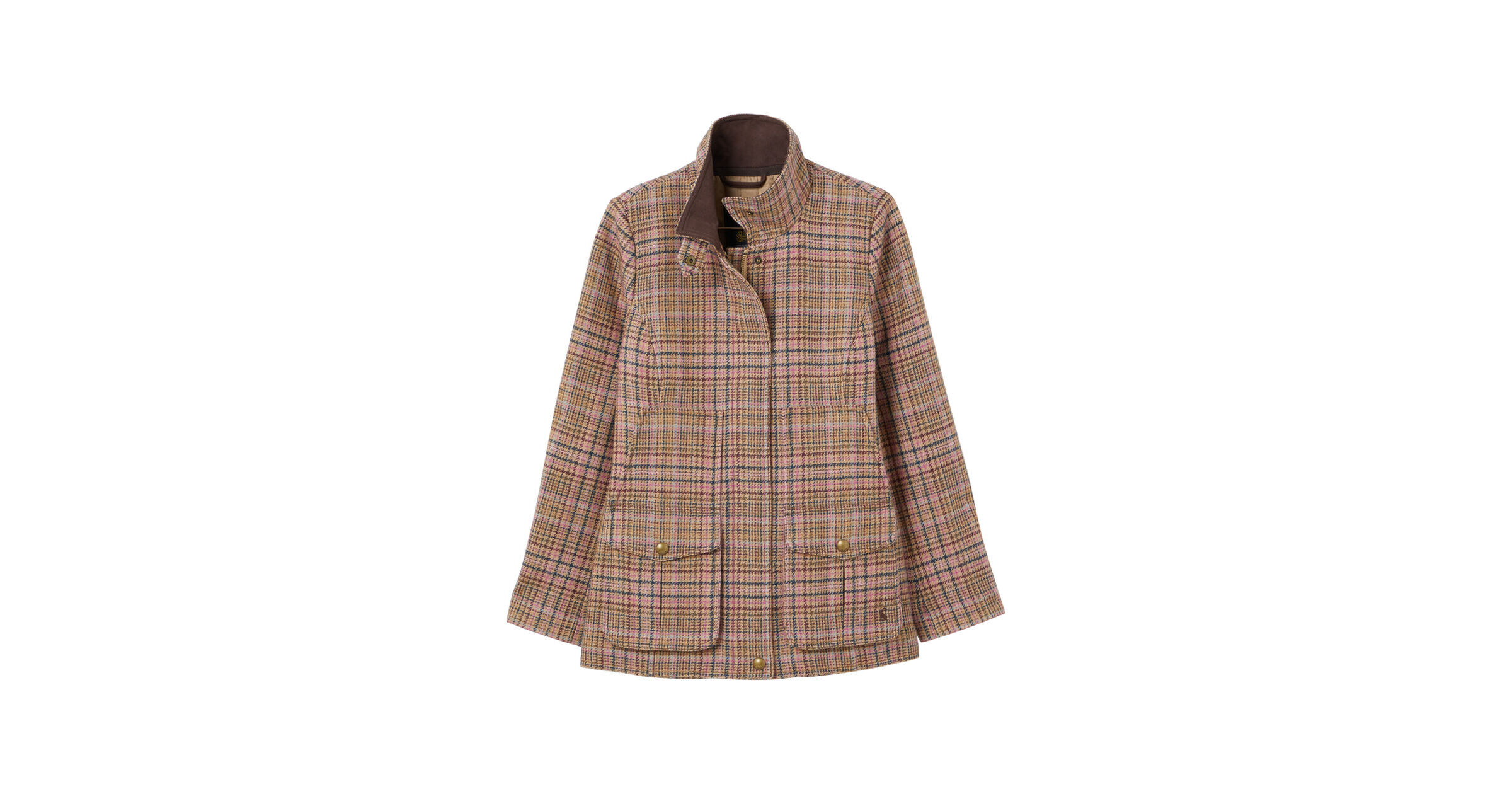 Joules Field Coat: Pink Tweed