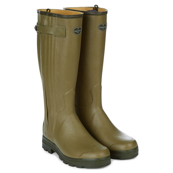 Le Chameau Chasseur Cuir Wellingtons: Light Green