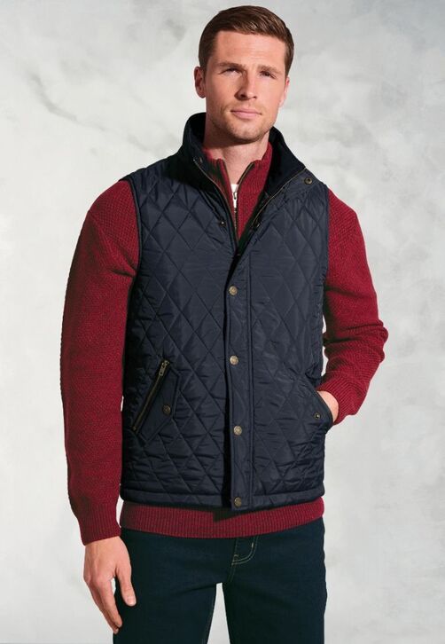 Brook Taverner Pidcock Quilted Gilet: Navy