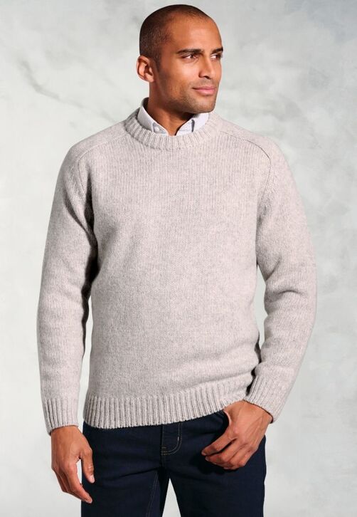 Brook Taverner Rooth Chunky Crew Jumper: Grey/Silver