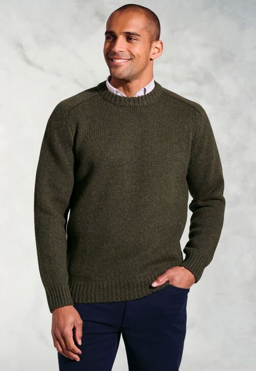 Brook Taverner Rooth Chunky Crew Jumper: Khaki