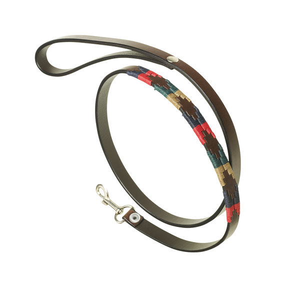 Pampeano Leather Dog Lead: Skinny Navidad