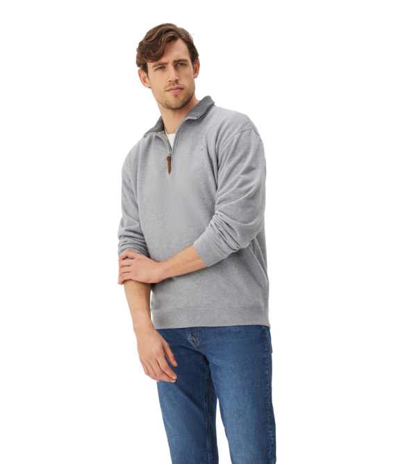 R.M.Williams Mulyungarie 1/4 Zip Sweatshirt: Grey Marl