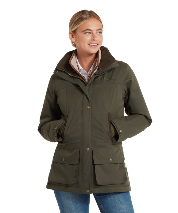 Schoffel Langton Country Coat: Dark Woodland