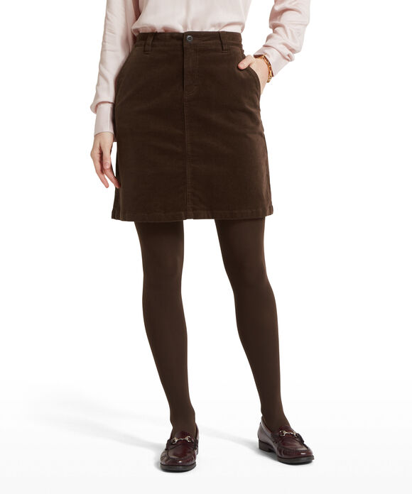 Schoffel Sage Cord Skirt: Chocolate