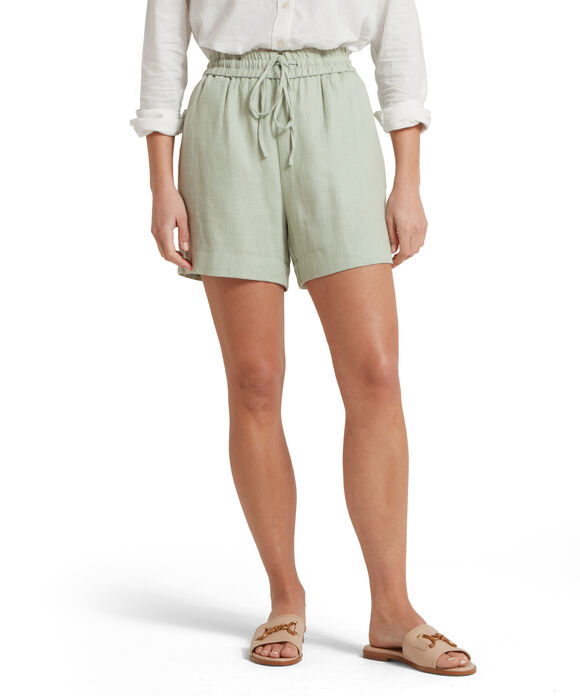 Schoffel Daphne Linen Shorts: Aqua Grey