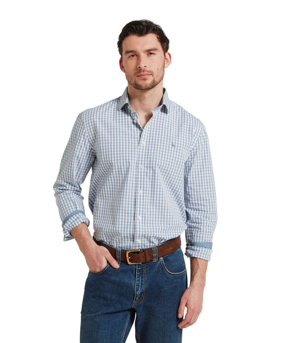 Schoffel Thorpeness Tailored Shirt: Pigeon Blue