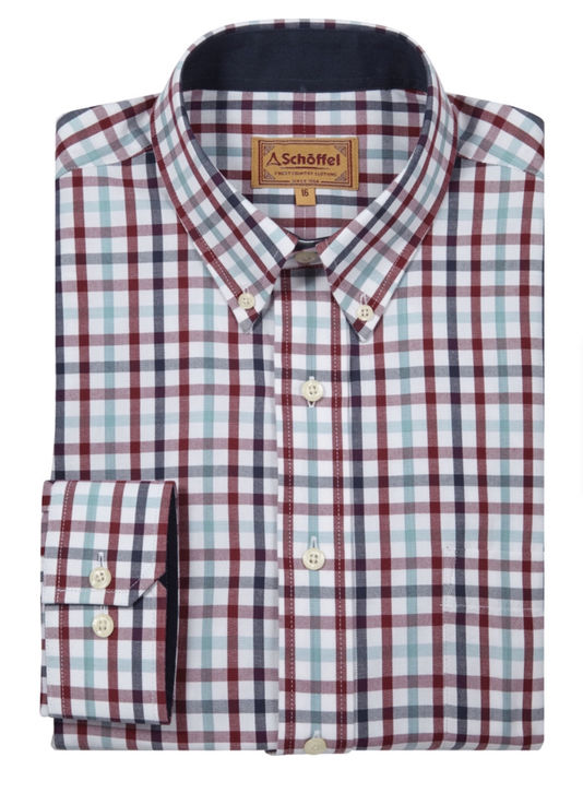 Schoffel Brancaster Shirt: Sky Blue Check