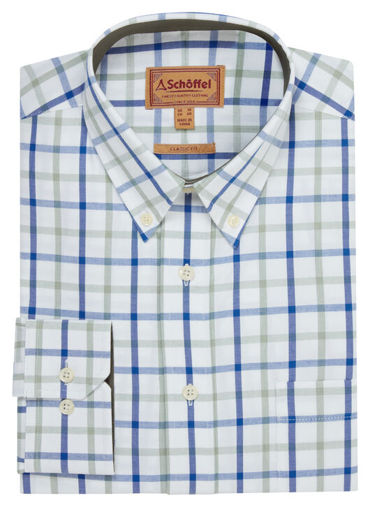 Schoffel Brancaster Shirt: Moss Check