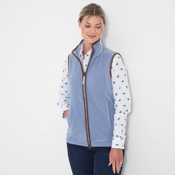 Schoffel Lyndon Fleece Gilet: Powder Blue