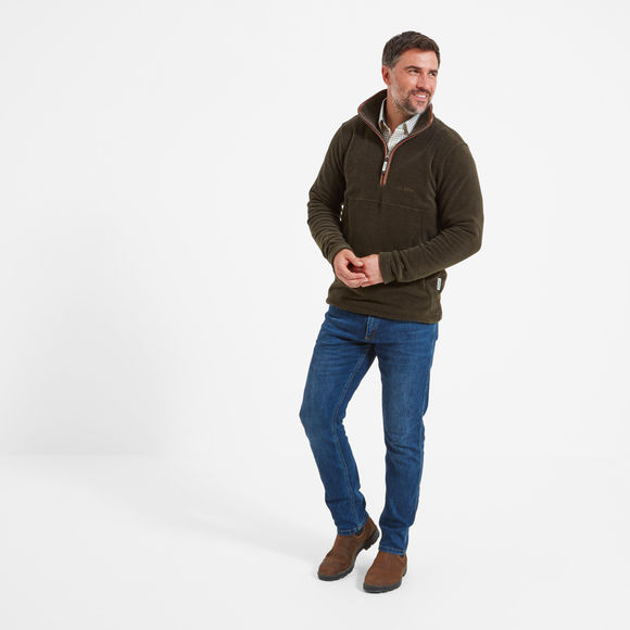 Schoffel Berkeley 1/4 Zip Fleece: Dark Olive