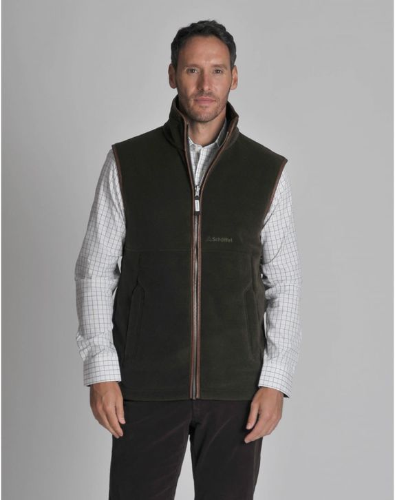 Schoffel Oakham Fleece Gilet: Dark Olive