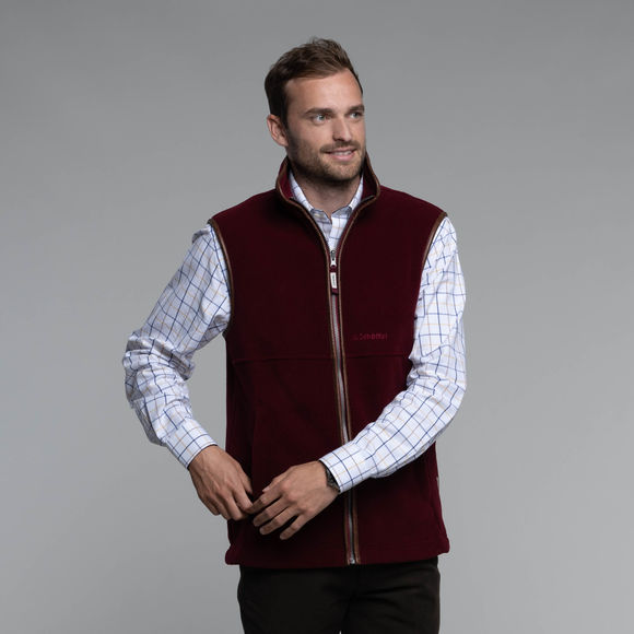 Schoffel Oakham Fleece Gilet: Claret