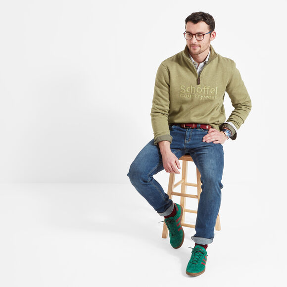 Schoffel Bude Sweatshirt: Light Khaki Marl