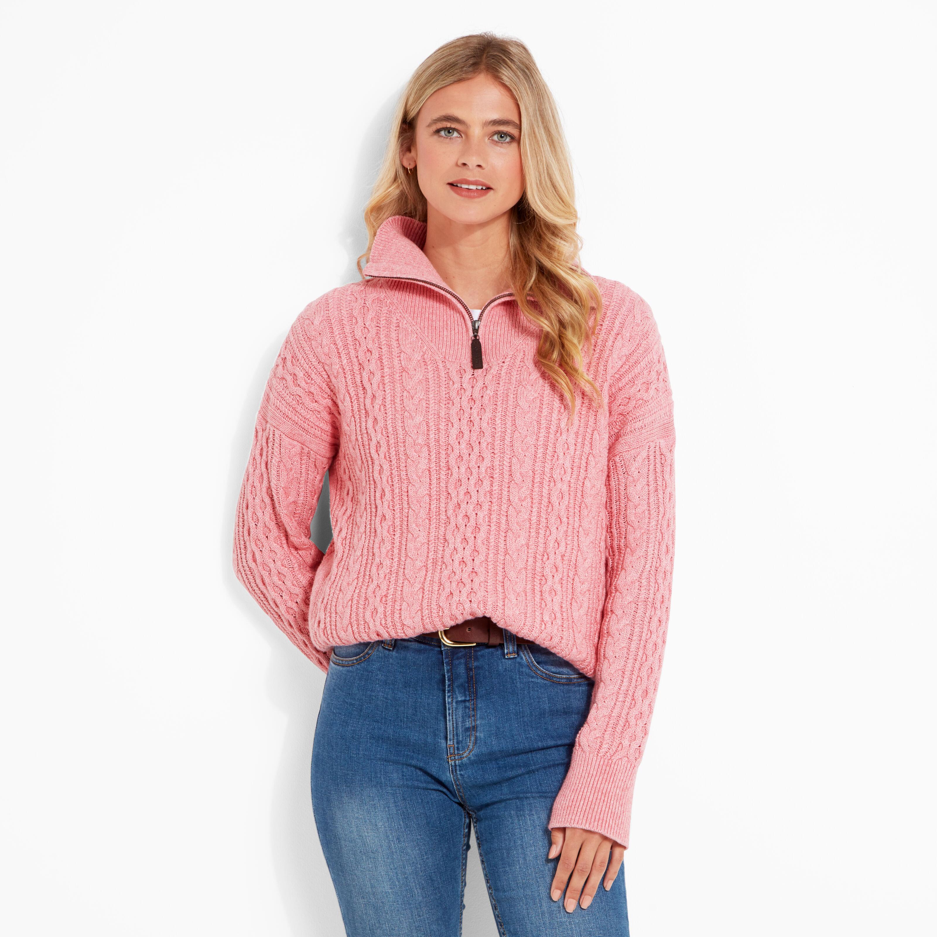 Schoffel Settle Quarter Zip Dusky Pink