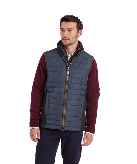 Schoffel Oakham Hybrid Gilet: Petrol Blue