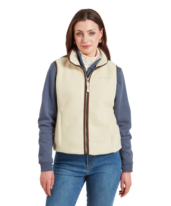 Schoffel Lyndon Retro Fleece Gilet: Ecru