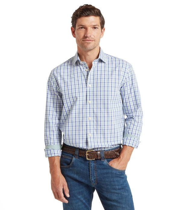 Schoffel Hebden Tailored Shirt: Mist Blue/ Vintage Indigo