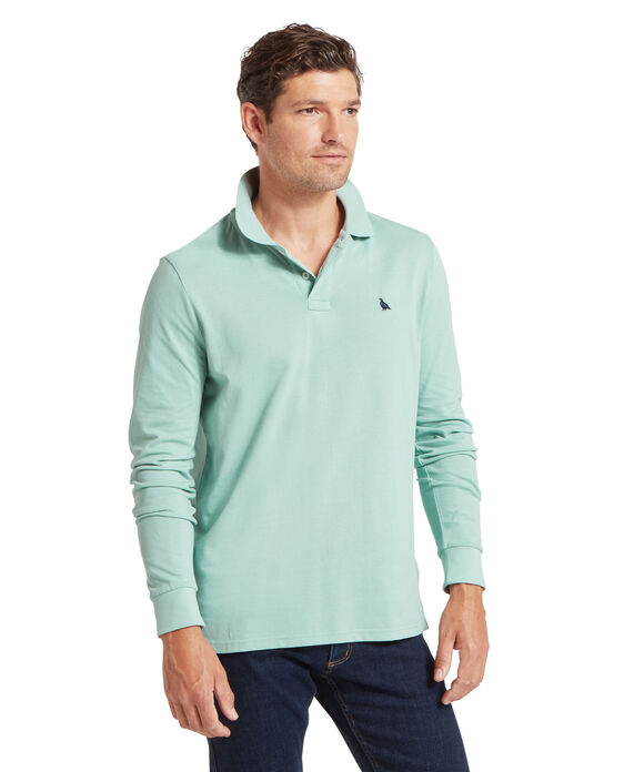 Schoffel St Ives Long Sleeve Polo Shirt: Surf Blue