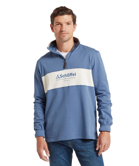 Schoffel Trencrom 1/4 Zip: Vintage Indigo/ Stone
